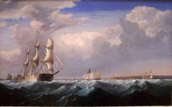 Sailing Ships off the New England Coast